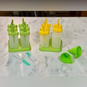 EUC 11 Reusable Popsicle Molds BPA Free w/Silicone Funnel & Cleaning Brush